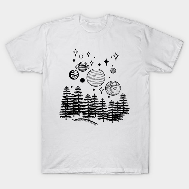 Planets and Stars Night Sky T-Shirt by ThyShirtProject - Affiliate